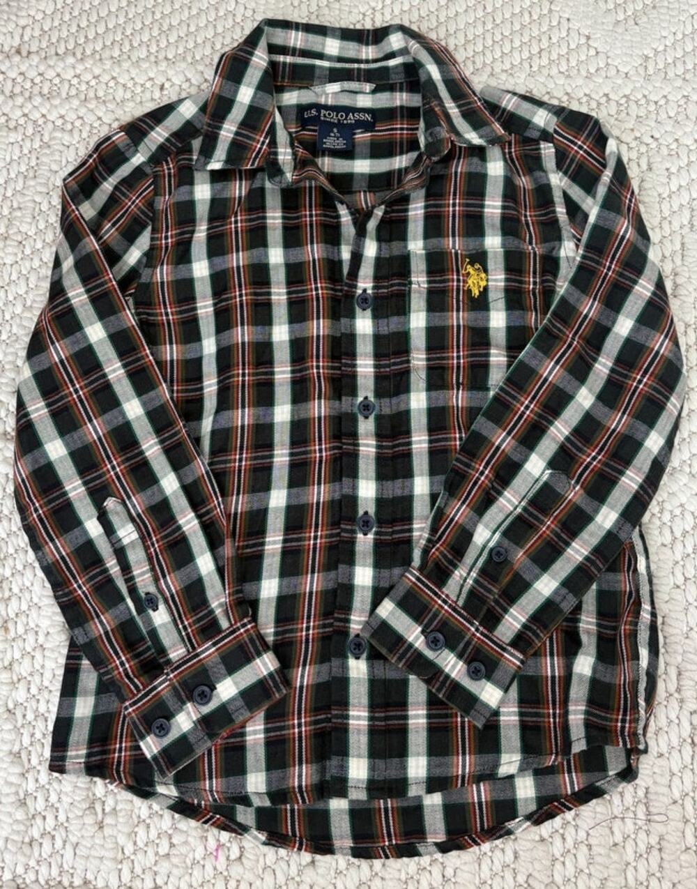 U.S. Polo Assn. Boy's Plaid Flannel Button-Up Shirt Size 6